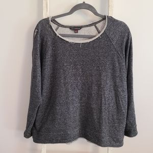 Rock & Republic♡ XXL zipper sleeve detail Distressed hem sweater